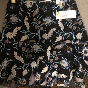 Sandro flower embroide chiffon Skirts